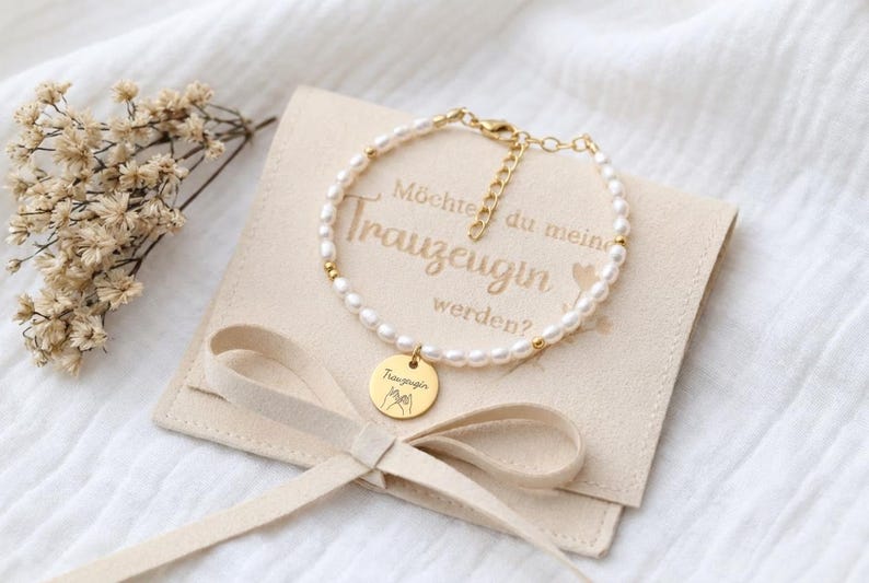 Personalized real Pearl Maid of Honor Bracelet-Wedding Gift-Gift with Engraving for Wedding-Stainless Steel-Bridesmaids-Best Friend Gift